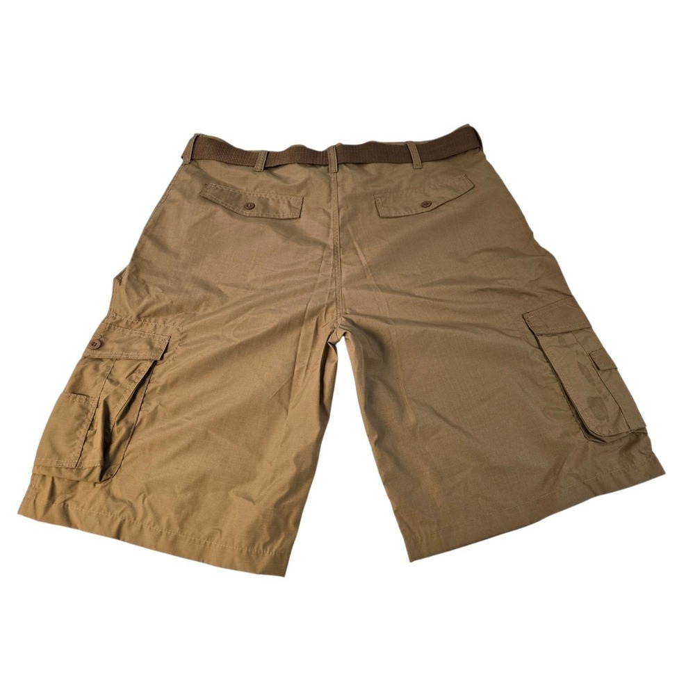 Chams Mens Brown Ripstop Cargo Shorts Size 44 With Belt Outdoor Hiking Casual‎